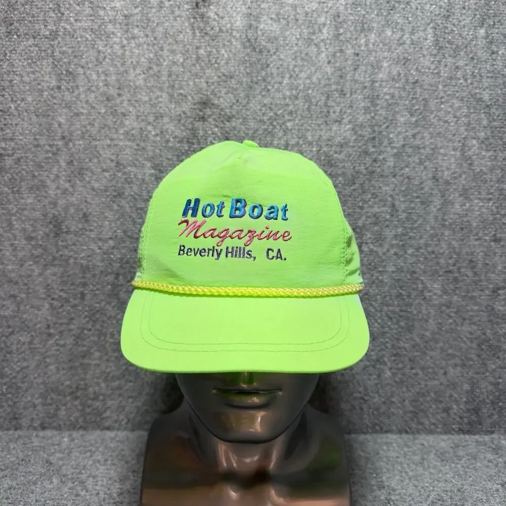 Vintage 1980’s Hot Boat Magazine Beverley Hills, CA. Rope Trucker Hat Nylon Rare